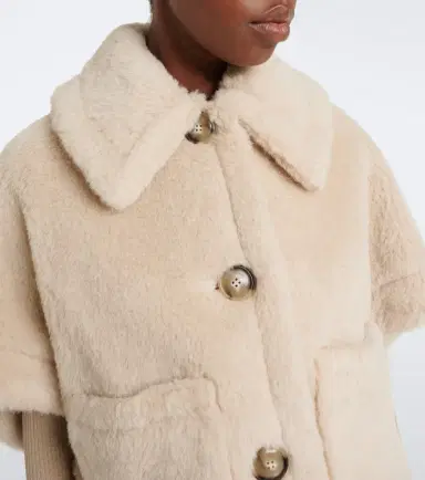 Max Mara Alpaca, wool, and silk teddy cape | Thumbnail 7 Max Mara Alpaca, wool, and silk teddy cape | Thumbnail 7
