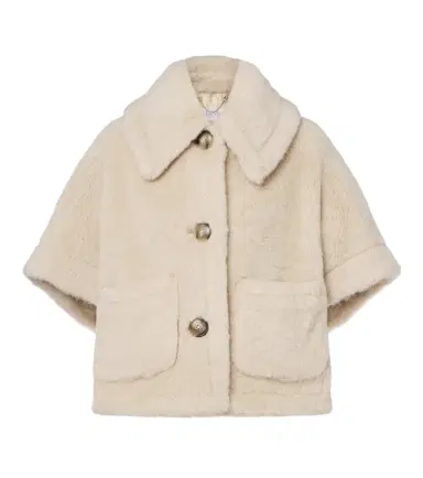 Max Mara Alpaca, wool, and silk teddy cape | Thumbnail 1 Max Mara Alpaca, wool, and silk teddy cape | Thumbnail 1
