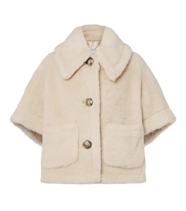 Max Mara Alpaca, wool, and silk teddy cape