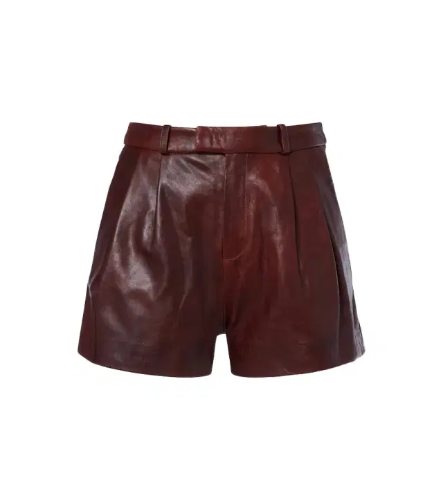 Arma High-rise leather shorts