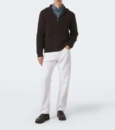 Allude Knitted wool and cashmere zip-up hoodie | Thumbnail 2