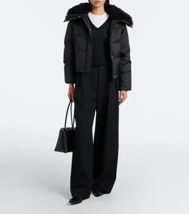 Yves Salomon Doudoune shearling-trimmed down jacket | Thumbnail 3 Yves Salomon Doudoune shearling-trimmed down jacket | Thumbnail 3