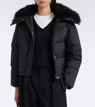 Yves Salomon Doudoune shearling-trimmed down jacket | Thumbnail 8 Yves Salomon Doudoune shearling-trimmed down jacket | Thumbnail 8