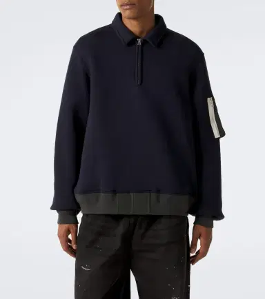 Sacai Cotton-blend polo sweatshirt | Thumbnail 4 Sacai Cotton-blend polo sweatshirt | Thumbnail 4
