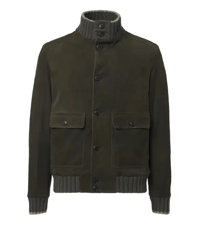 Fedeli Cashmere-trimmed suede jacket