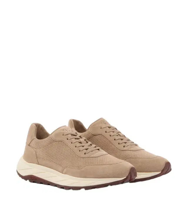 FEDELI Suede-trimmed sneakers