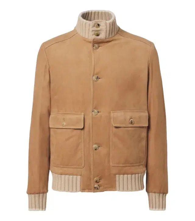 Fedeli Cashmere-trimmed suede jacket
