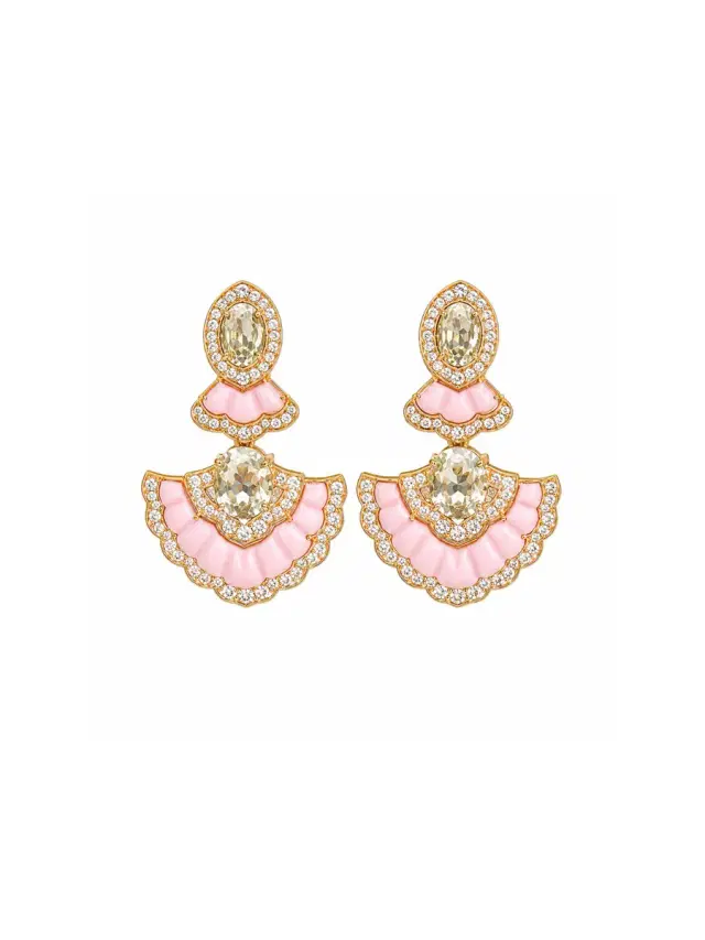 Wish Fine Jewelry 9.27ct Diamond Opal Amethyst 18K Gold Drop Earrings