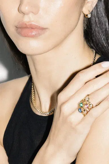 Uniform Object Blue Sapphire Diamond Supernova Stacking Ring | Thumbnail 3 Uniform Object Blue Sapphire Diamond Supernova Stacking Ring | Thumbnail 3