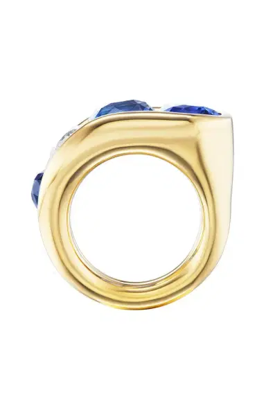 Uniform Object Diamond Blue Sapphire Cascade Ring | Thumbnail 4