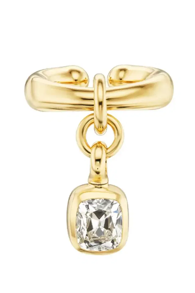 Uniform Object Diamond Carriage Ring Ear Cuff