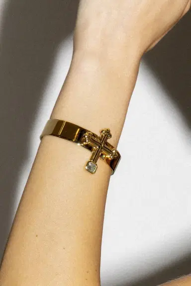 Uniform Object Diamond Cross Cuff Bracelet | Thumbnail 2