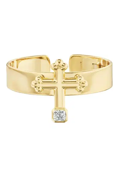 Uniform Object Diamond Cross Cuff Bracelet | Thumbnail 1