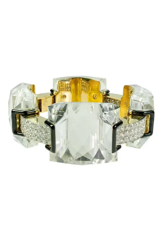 DAVID WEBB Diamond Crystal Black Palace Bracelet