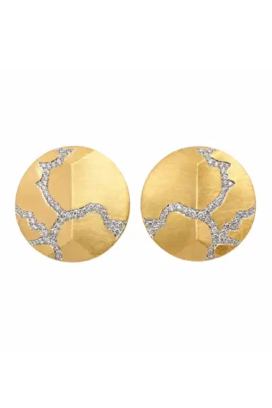 ARUNASHI Diamond Enigma Button Earrings | Thumbnail 1