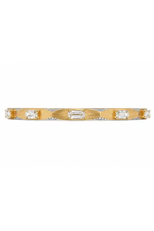 Diamond Five Oval Geometric Enigma Bangle Bracelet