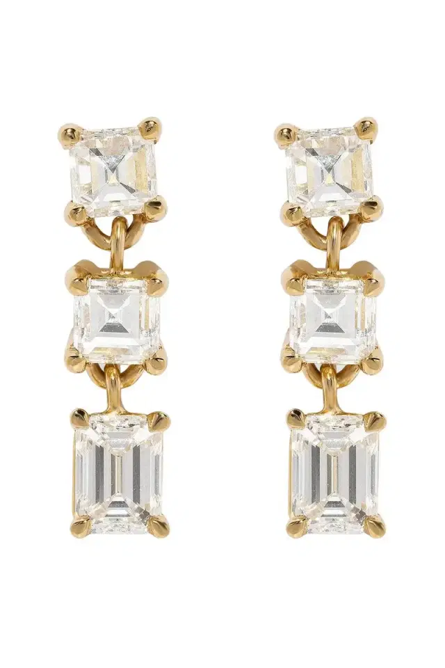 Azlee Diamond Illusion Carre Earrings