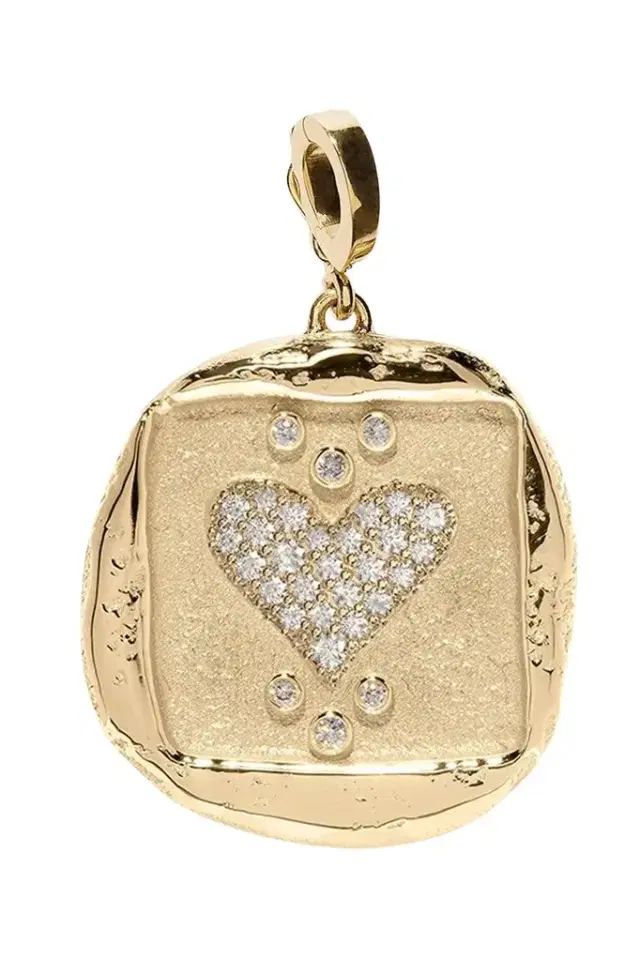 Azlee Diamond Large Heart Coin Pendant