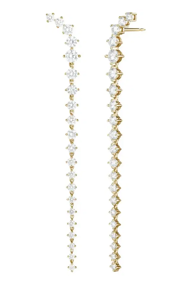 Melissa Kaye Diamond Long Aria Dagger Earrings
