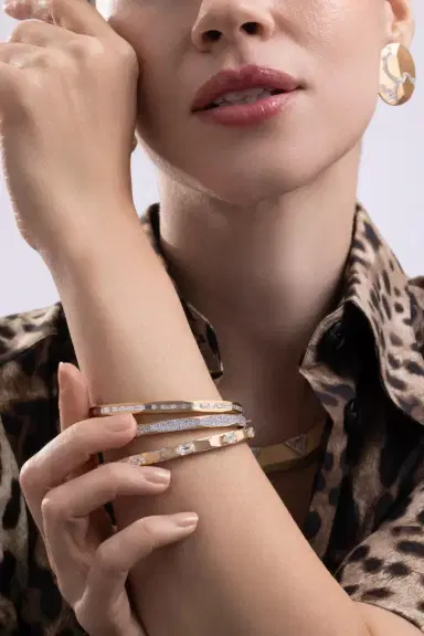 ARUNASHI Diamond Micro Pave Enigma Bangle Bracelet | Thumbnail 2