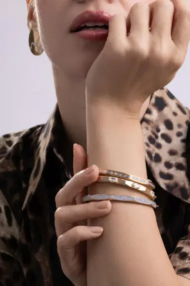 ARUNASHI Diamond Micro Pave Enigma Bangle Bracelet | Thumbnail 4