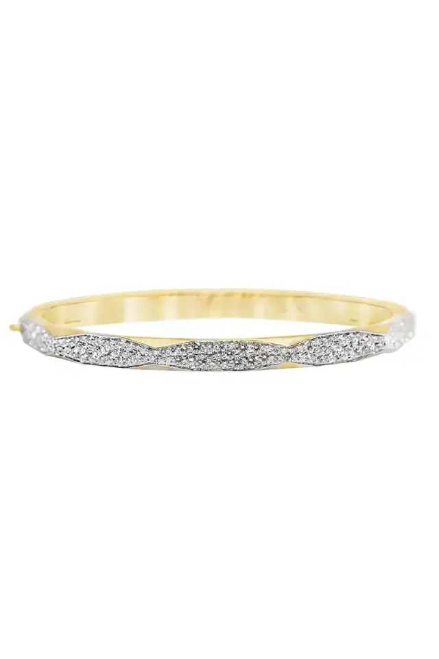Diamond Micro Pave Enigma Bangle Bracelet
