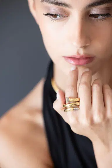 DAVID WEBB Diamond Polished Nail Ring | Thumbnail 2