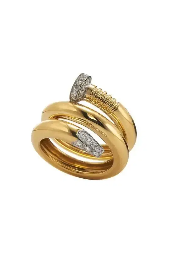 DAVID WEBB Diamond Polished Nail Ring