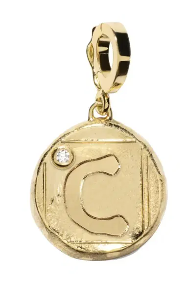 Azlee Diamond R Initial Signature Coin Pendant | Thumbnail 5