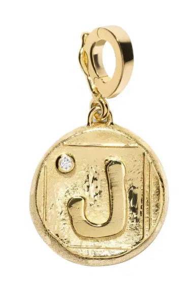 Azlee Diamond R Initial Signature Coin Pendant | Thumbnail 6