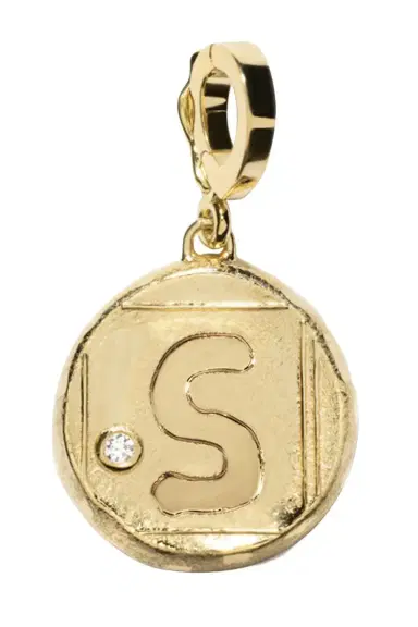 Azlee Diamond R Initial Signature Coin Pendant | Thumbnail 7