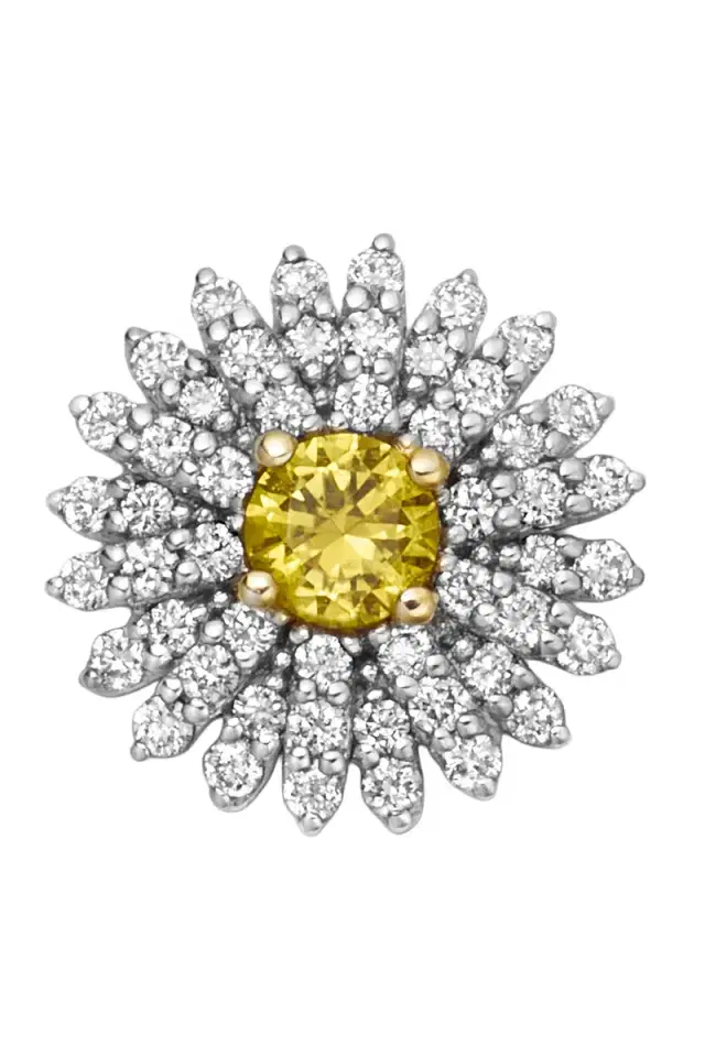 LOQUET Diamond Sapphire Daisy Charm