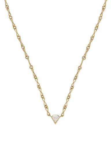 Azlee Diamond Shield Chain Necklace | Thumbnail 1