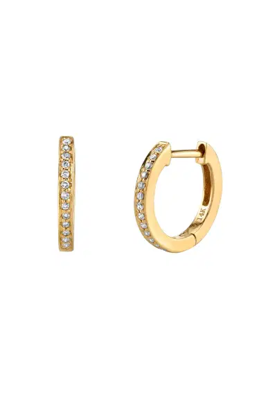 Sydney Evan Diamond Small Huggie Earrings | Thumbnail 1