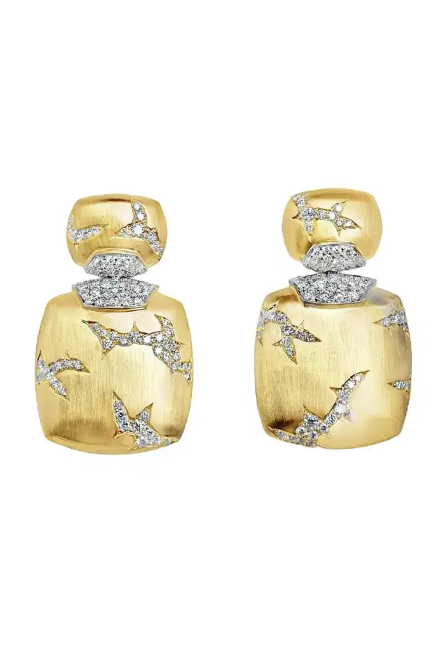 Diamond Square Lightening Earrings