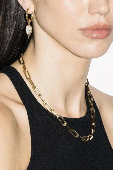 Uniform Object Diamond Thorn Carriage Huggie Earrings | Thumbnail 2
