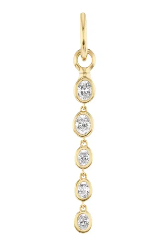 Uniform Object Diamond Tusk Drop Charm Pendant