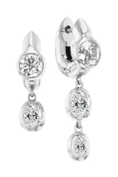 Uniform Object Diamond Tusk Drop Earrings - White Gold | Thumbnail 1