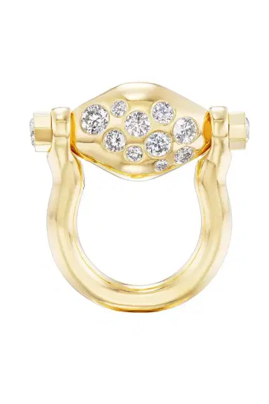 Uniform Object Emerald Diamond Machina Swivel Ring | Thumbnail 5 Uniform Object Emerald Diamond Machina Swivel Ring | Thumbnail 5