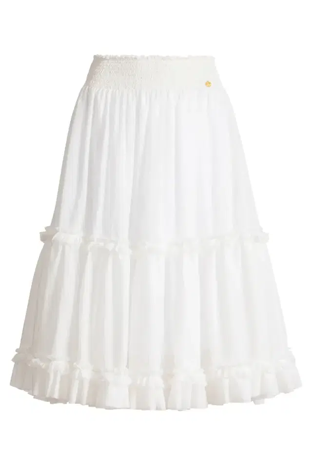 Gathered Long Flare Skirt