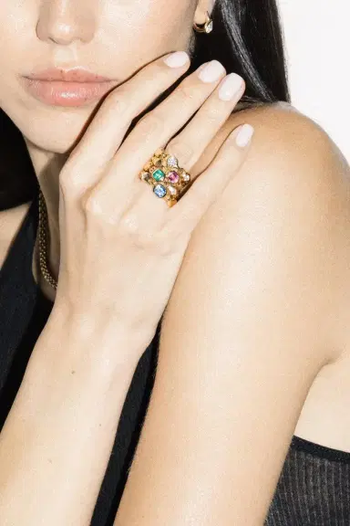 Uniform Object Pink Sapphire Diamond Supernova Stacking Ring | Thumbnail 3 Uniform Object Pink Sapphire Diamond Supernova Stacking Ring | Thumbnail 3