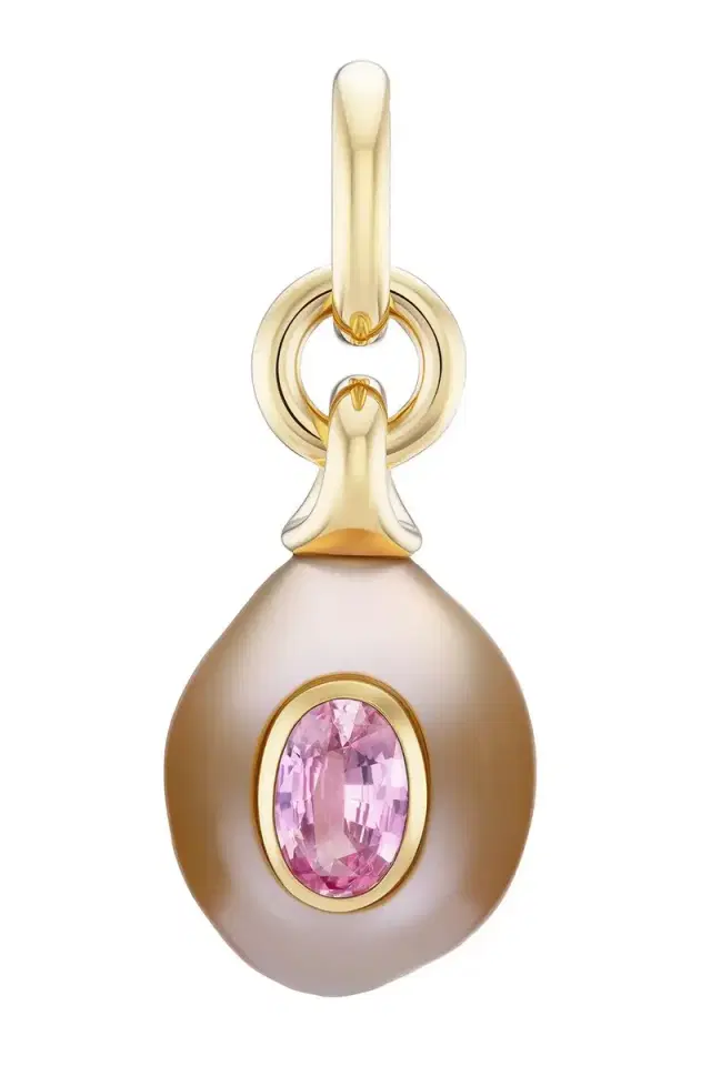 Uniform Object Pink Sapphire Pearl Charm Pendant