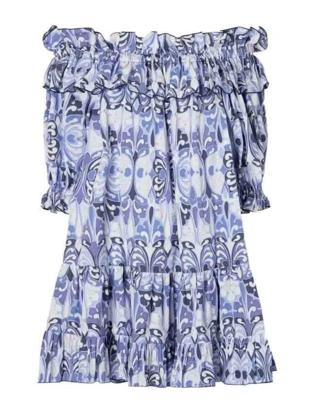 La DoubleJ Breakfast Off-the-shoulder Tiered Printed Cotton Midi Dress