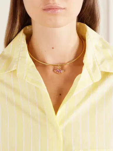 Martha Calvo Protection Sapphire Gold-toned Necklace | Thumbnail 2