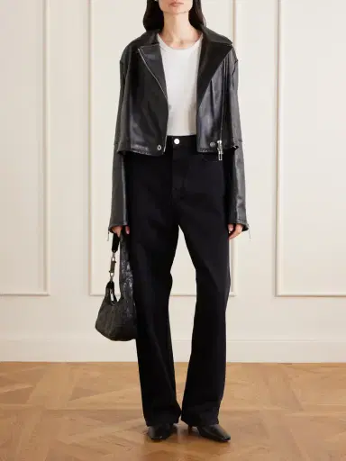 Sportmax Cropped Fringed Nappa Leather Biker Jacket | Thumbnail 2