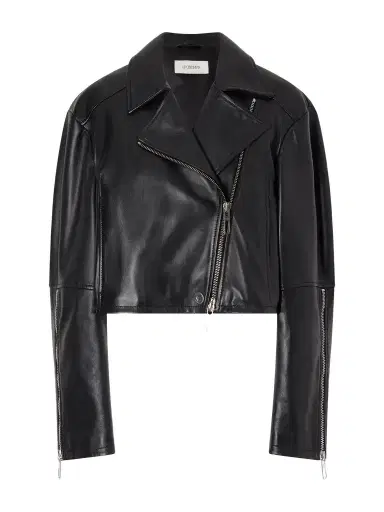 Sportmax Cropped Fringed Nappa Leather Biker Jacket | Thumbnail 1