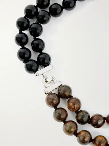 Le Sundial Boule Sterling Silver, Onyx And Bronzite Beaded Necklace | Thumbnail 3