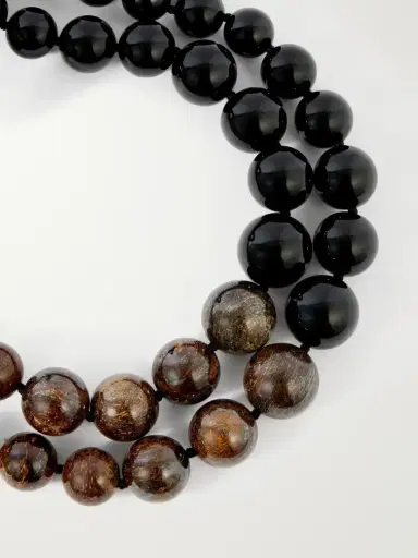 Le Sundial Boule Sterling Silver, Onyx And Bronzite Beaded Necklace | Thumbnail 4