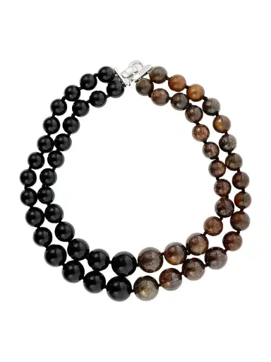 Le Sundial Boule Sterling Silver, Onyx And Bronzite Beaded Necklace | Thumbnail 1