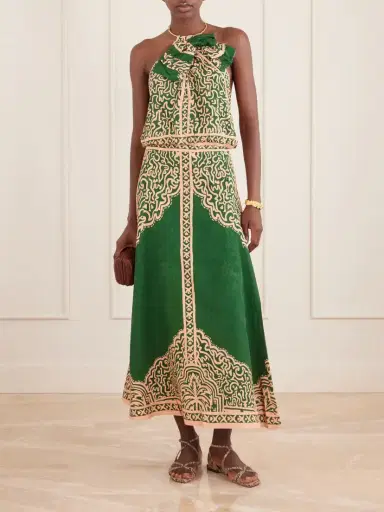 Johanna Ortiz Encanto De Isla Satin-jacquard Maxi Skirt | Thumbnail 2
